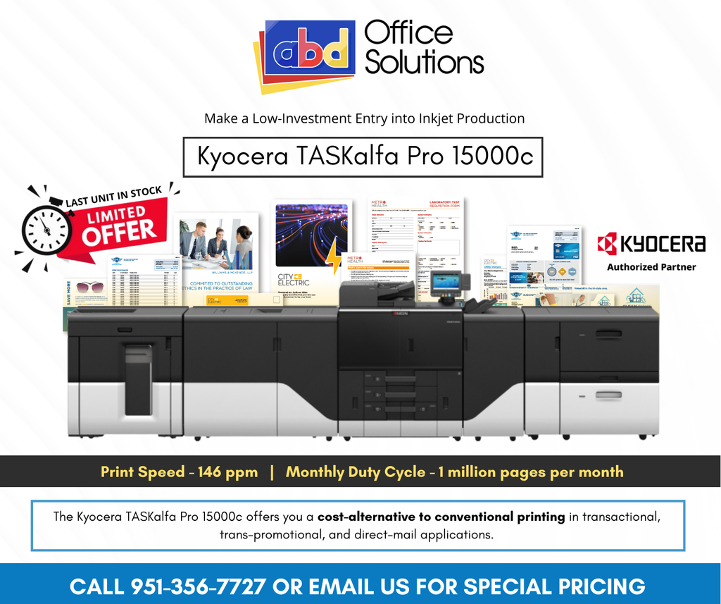 Why Choose the Kyocera TASKalfa Pro 15000c High-Speed Inkjet Production Printer
